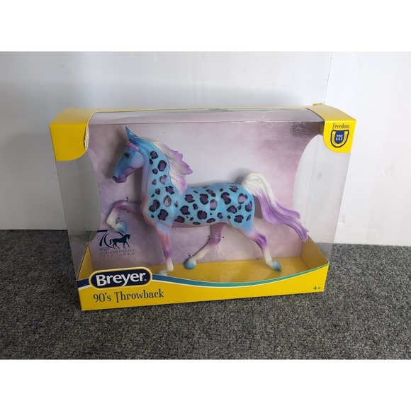 Breyer 90s Throwback Freedom Series 2021 Retro 1:12 Horse Blue Spotted Purple - Picture 1 of 5